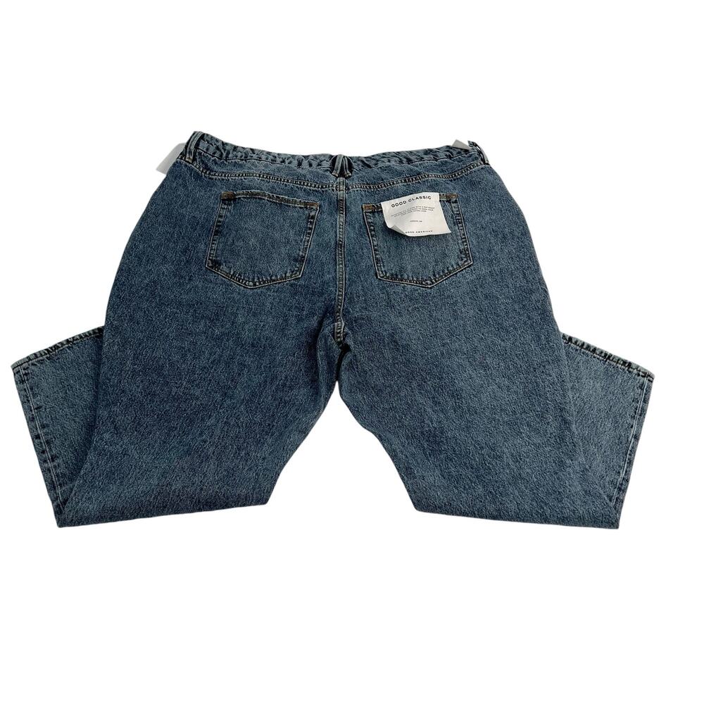 Good American Plus 20 Classic Slim Straight Distressed Denim Blue High Rise NWT - Picture 6 of 13